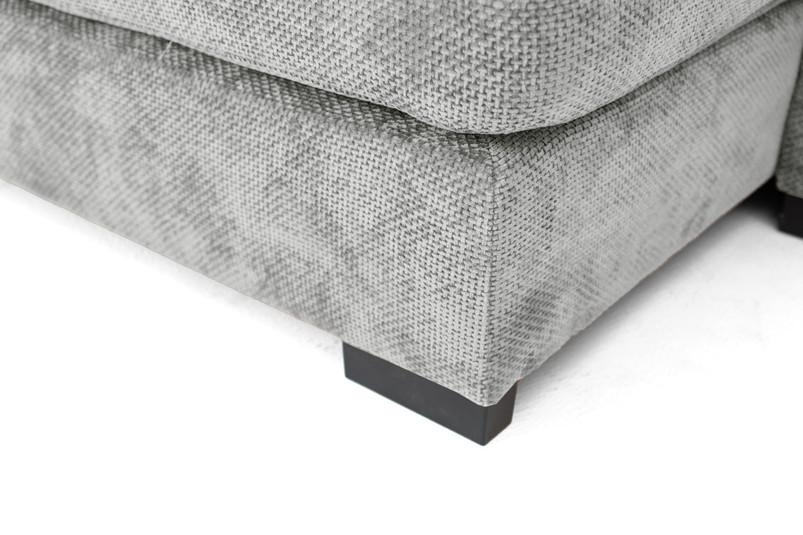 Canapé design Selena L avec fonction couchage en tissu structuré