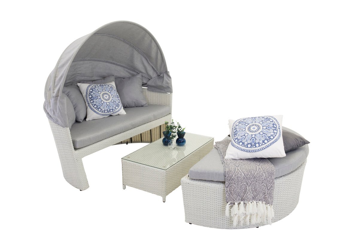 Sonnenliege Zelora- aus Kunsrattan inklusive Kissen