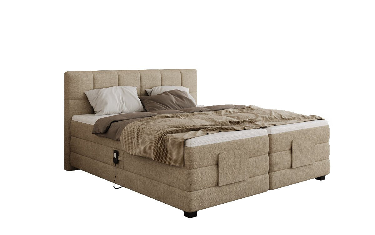 Lit boxspring Monaco - réglable électriquement en Tissu
