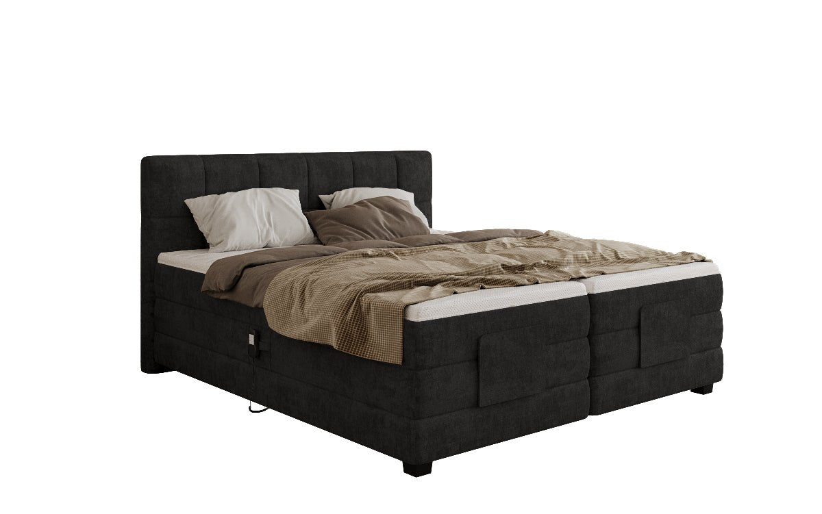Lit boxspring Monaco - réglable électriquement en Tissu