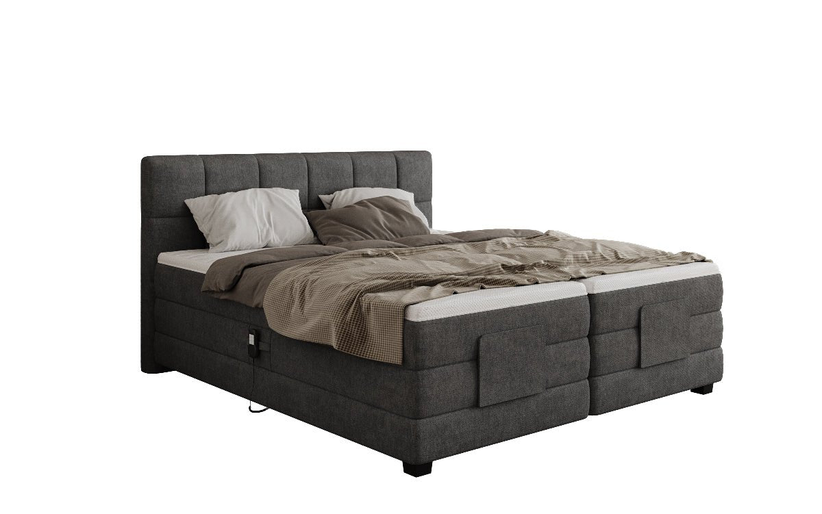 Lit boxspring Monaco - réglable électriquement en Tissu