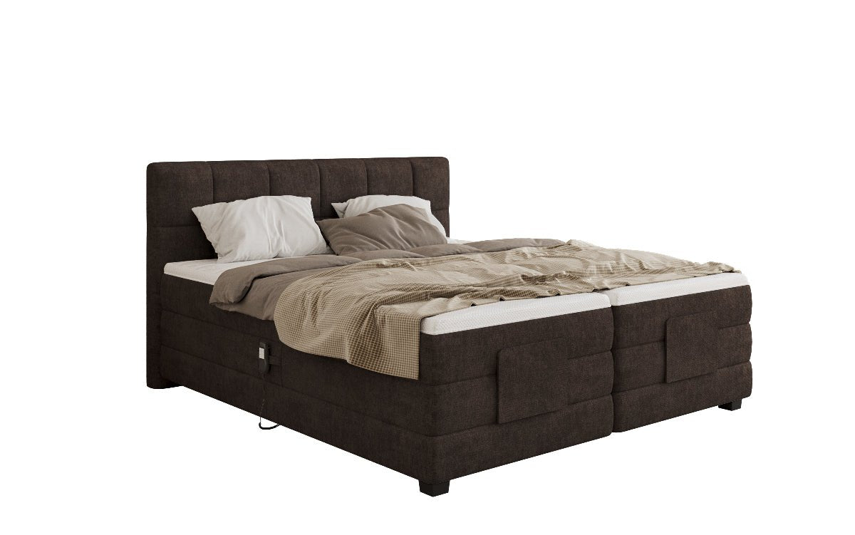Lit boxspring Monaco - réglable électriquement en Tissu