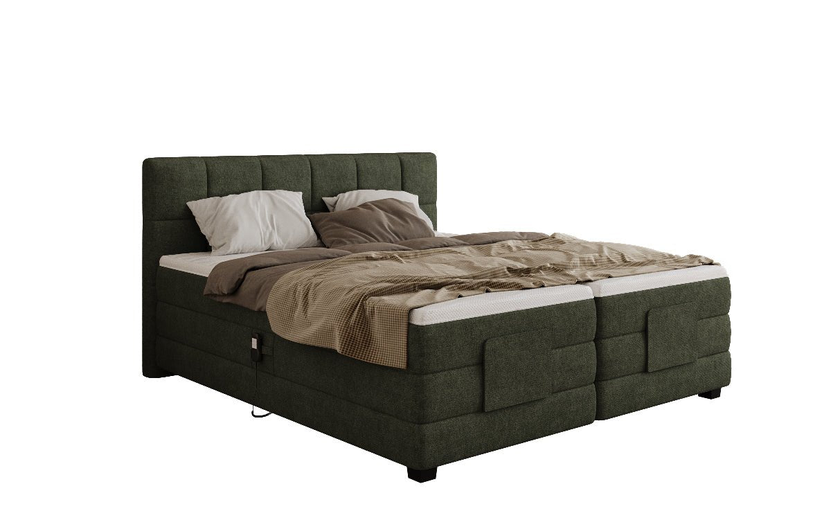 Lit boxspring Monaco - réglable électriquement en Tissu