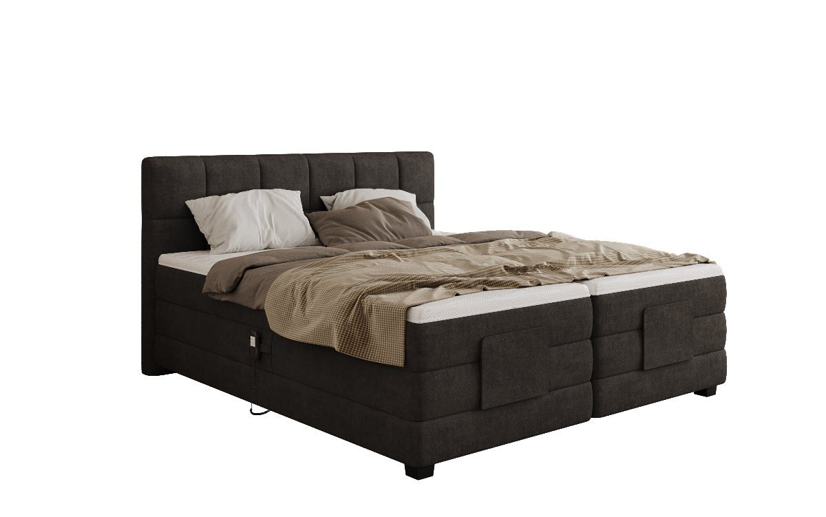 Lit boxspring Monaco - réglable électriquement en Tissu