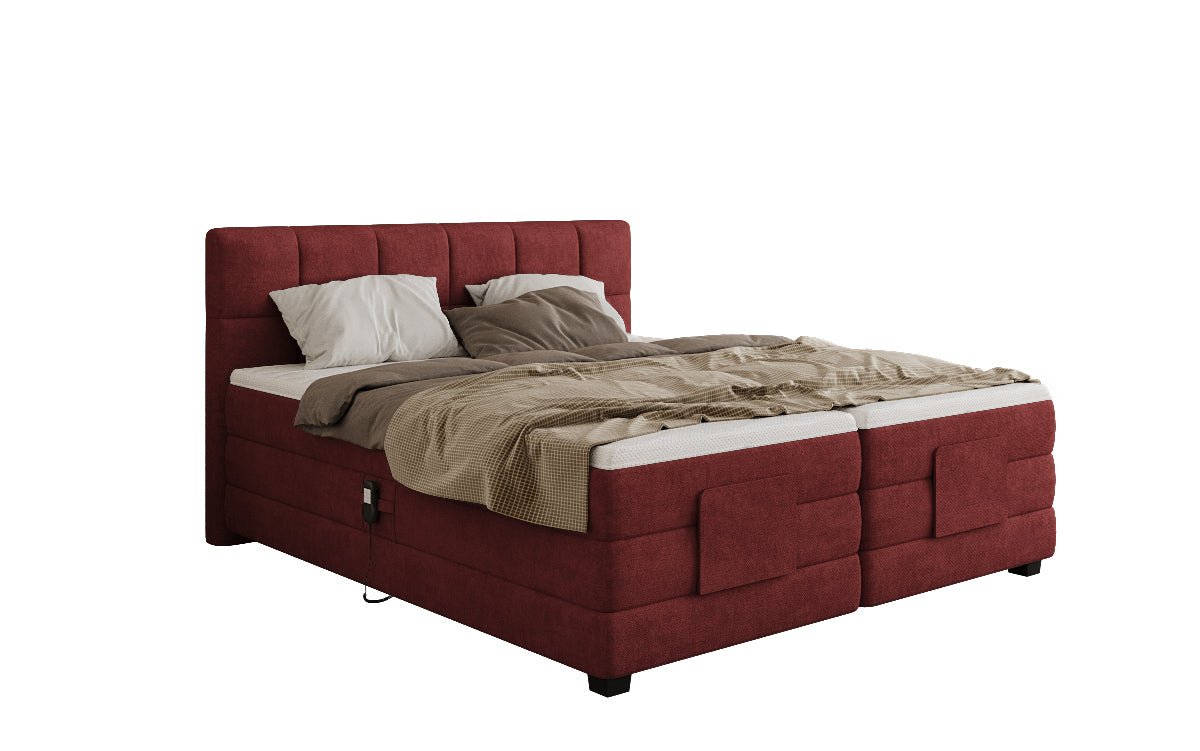 Lit boxspring Monaco - réglable électriquement en Tissu