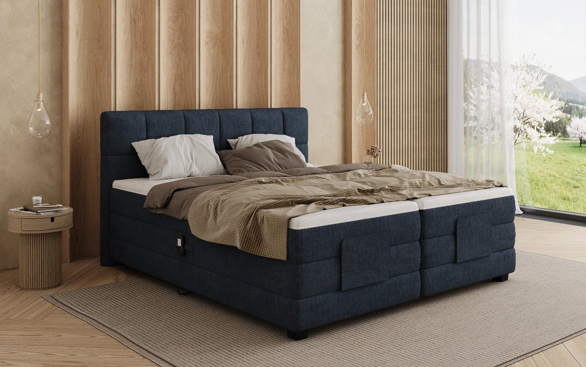 Lit boxspring Monaco - réglable électriquement en Tissu