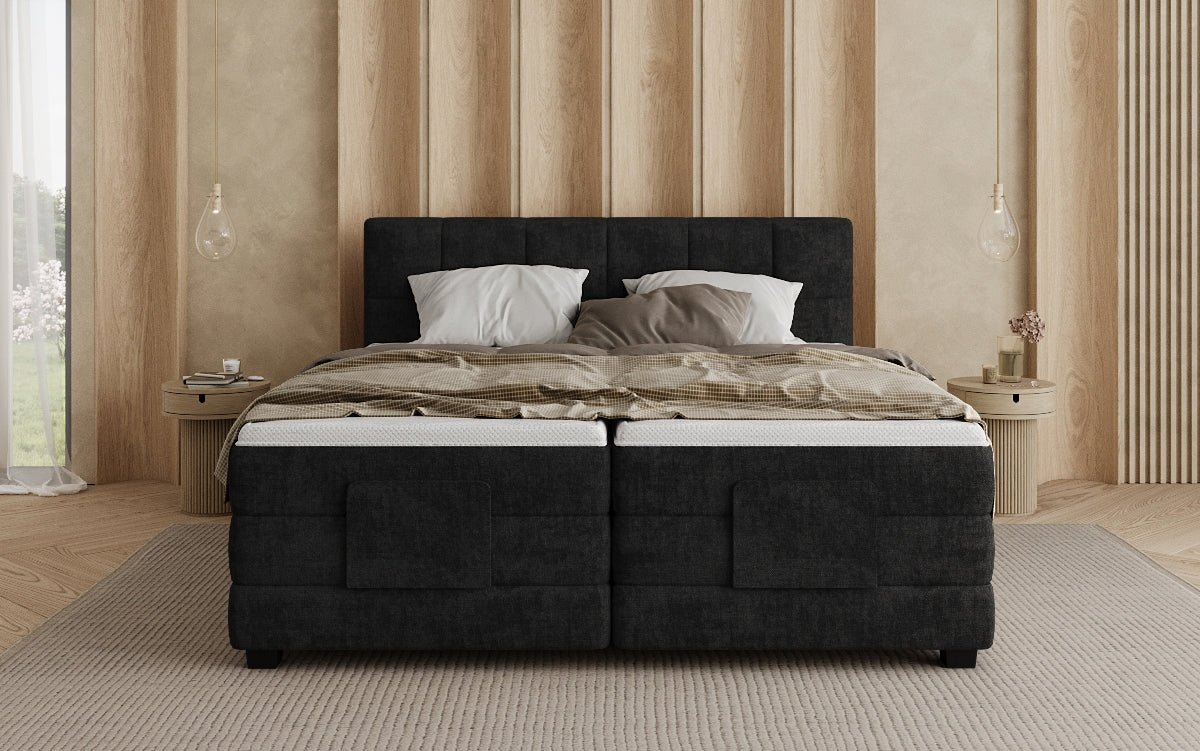 Lit boxspring Monaco - réglable électriquement en Tissu