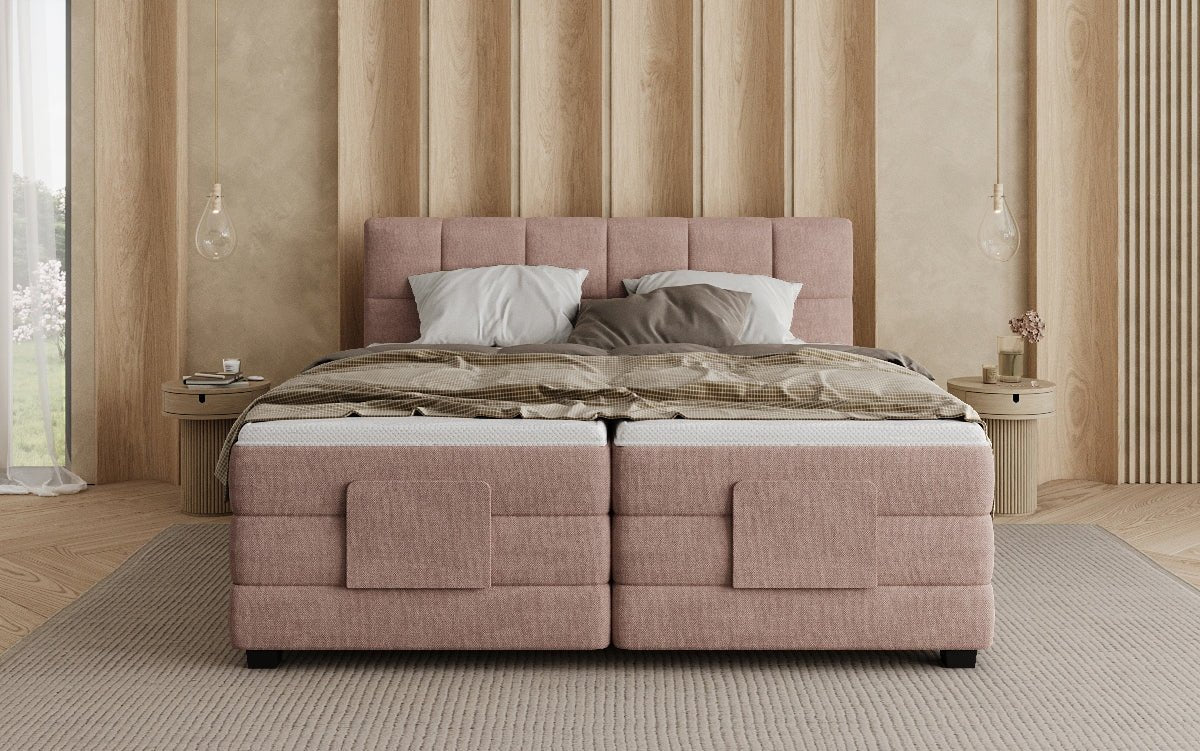 Lit boxspring Monaco - réglable électriquement en Tissu