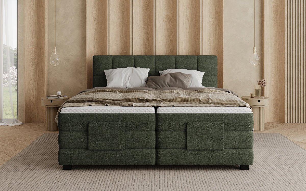 Lit boxspring Monaco - réglable électriquement en Tissu