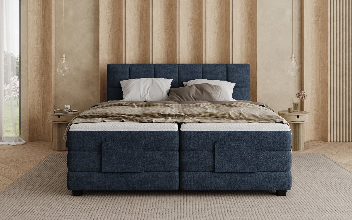 Lit boxspring Monaco - réglable électriquement en Tissu