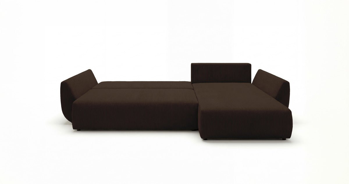 Canapé design Lenoa L avec fonction couchage et pliante en Côtelé