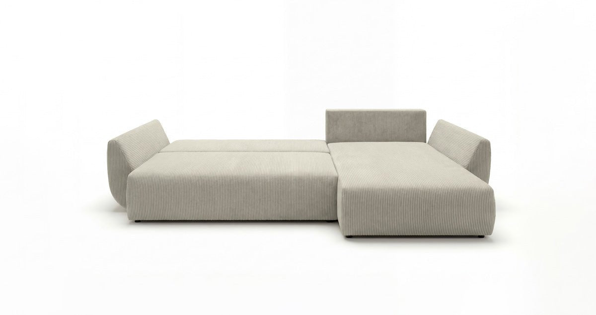 Canapé design Lenoa L avec fonction couchage et pliante en Côtelé