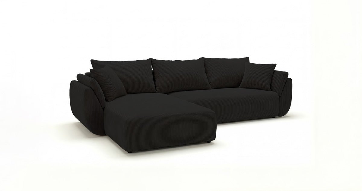 Canapé design Lenoa L avec fonction couchage et pliante en Côtelé