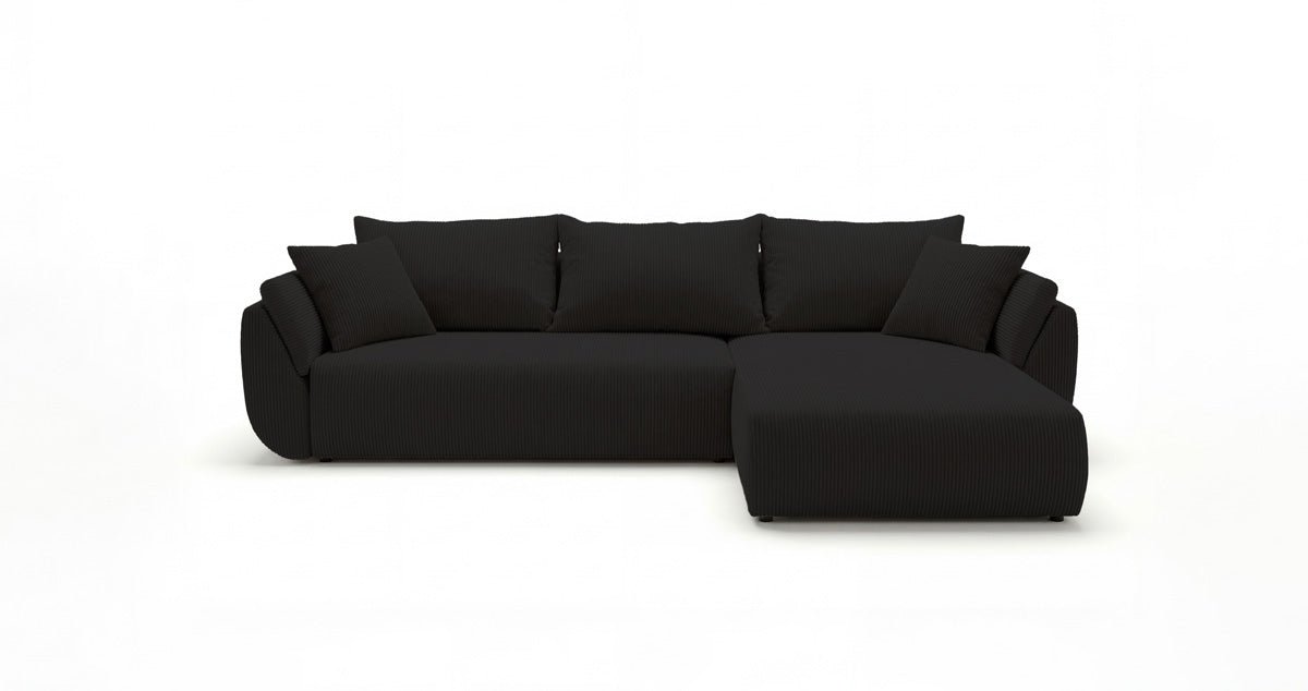 Canapé design Lenoa L avec fonction couchage et pliante en Côtelé