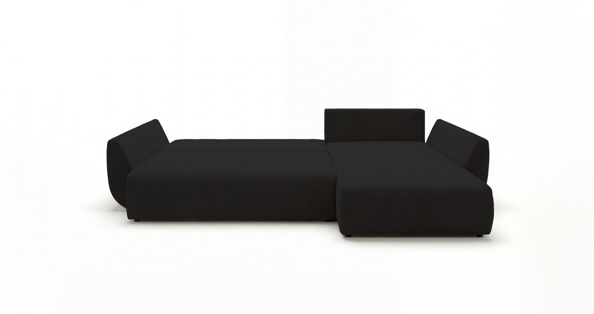 Canapé design Lenoa L avec fonction couchage et pliante en Côtelé