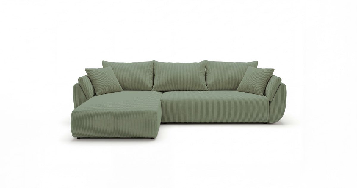 Canapé design Lenoa L avec fonction couchage et pliante en Côtelé