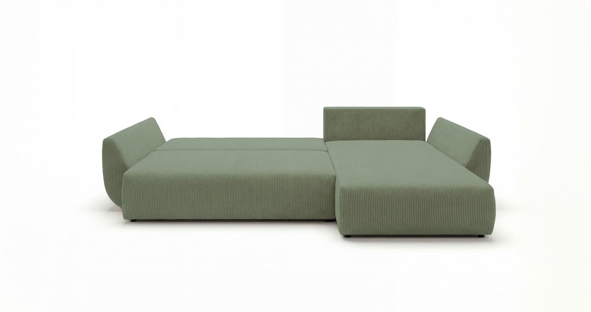 Canapé design Lenoa L avec fonction couchage et pliante en Côtelé