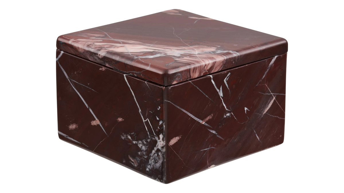 Boîte de rangement Jari - avec couvercle en marbre
