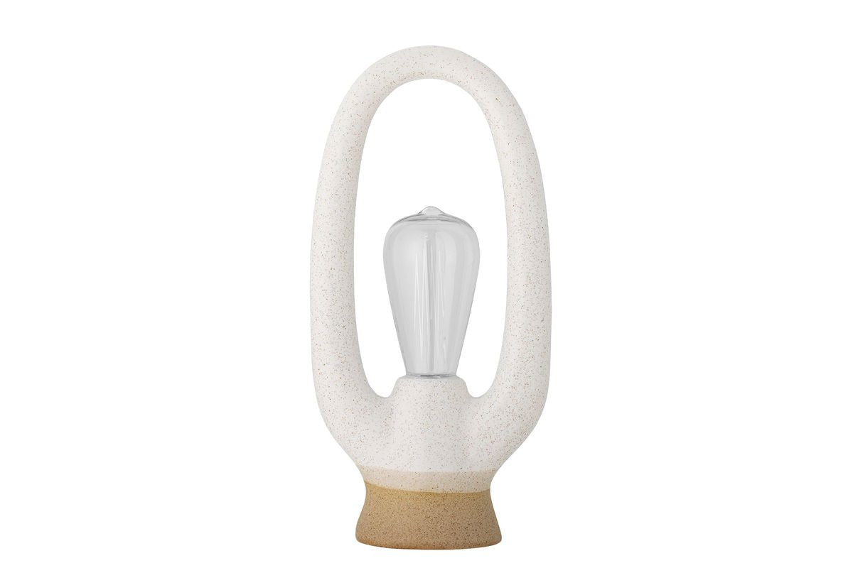 Lampe de table portable Aila – grès en Blanc