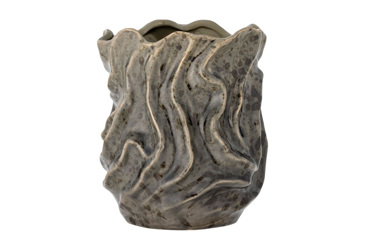 Vase décoratif « Elmara » – Grès gris