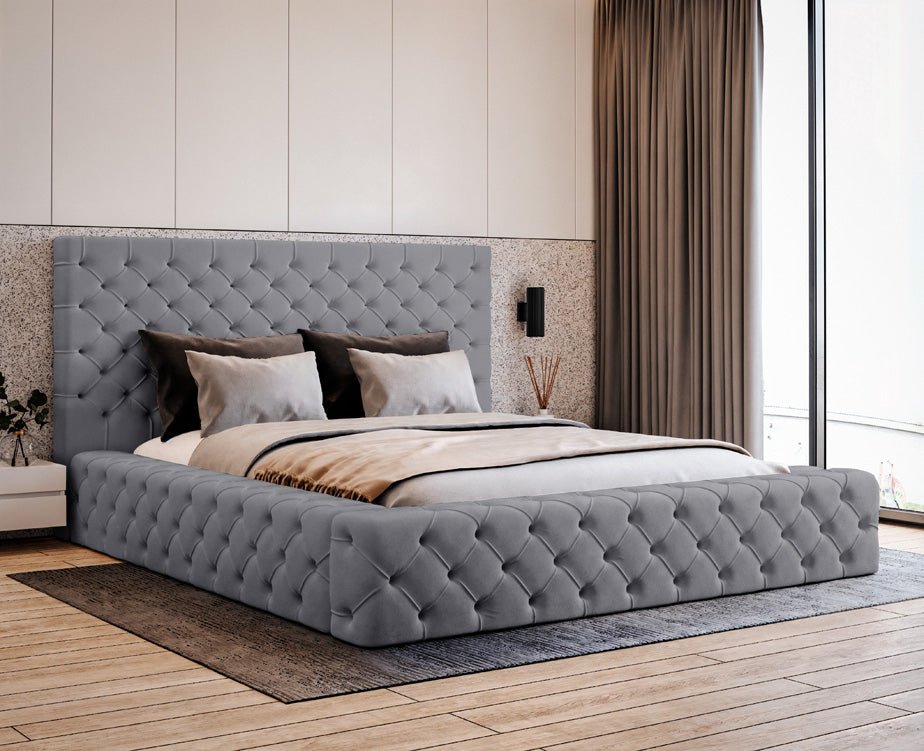 Designer Upholstered Bed Lana Velvet with Storage