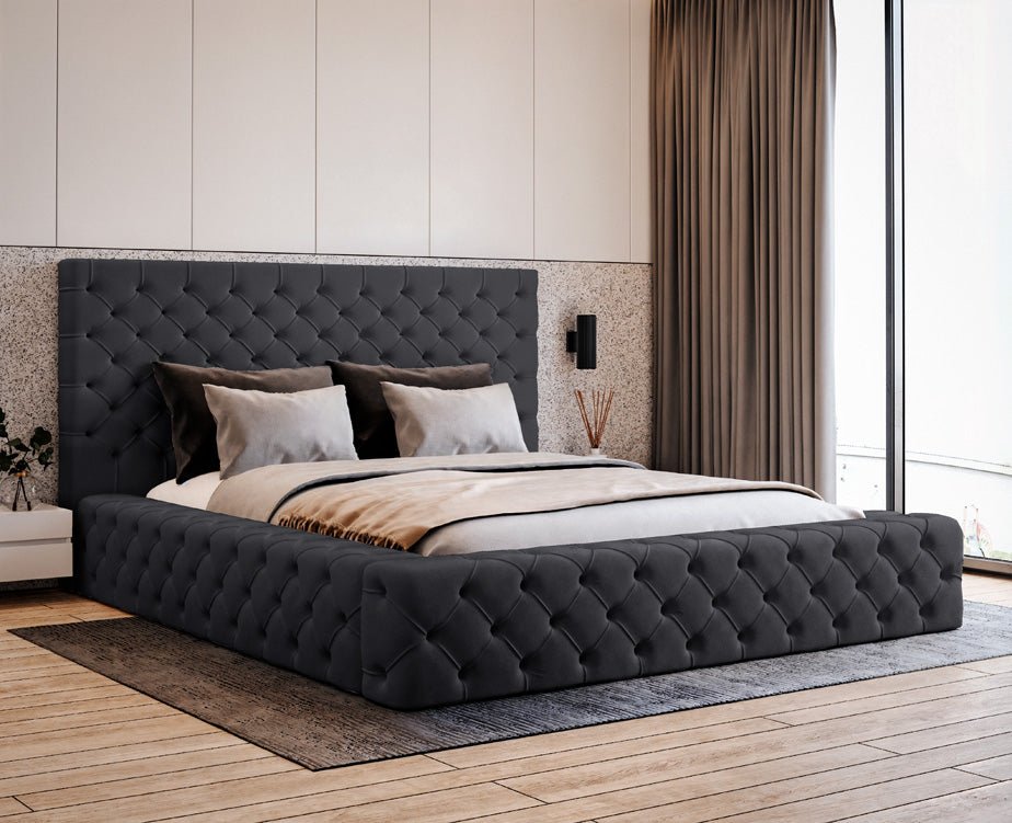 Designer Upholstered Bed Lana Velvet with Storage
