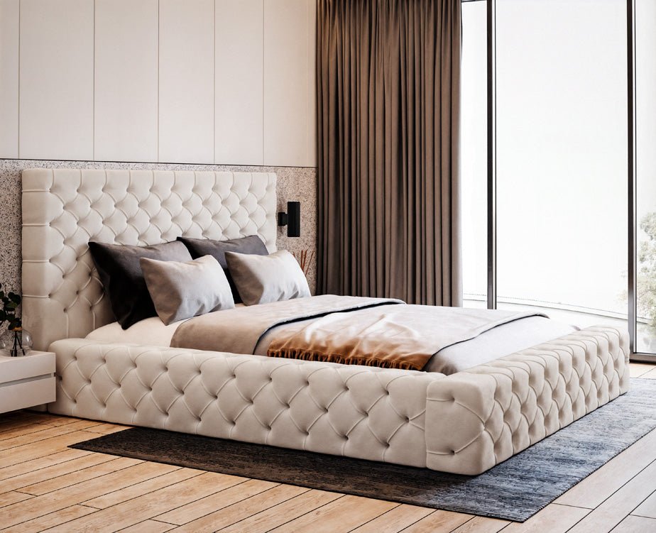 Designer Upholstered Bed Lana Velvet with Storage