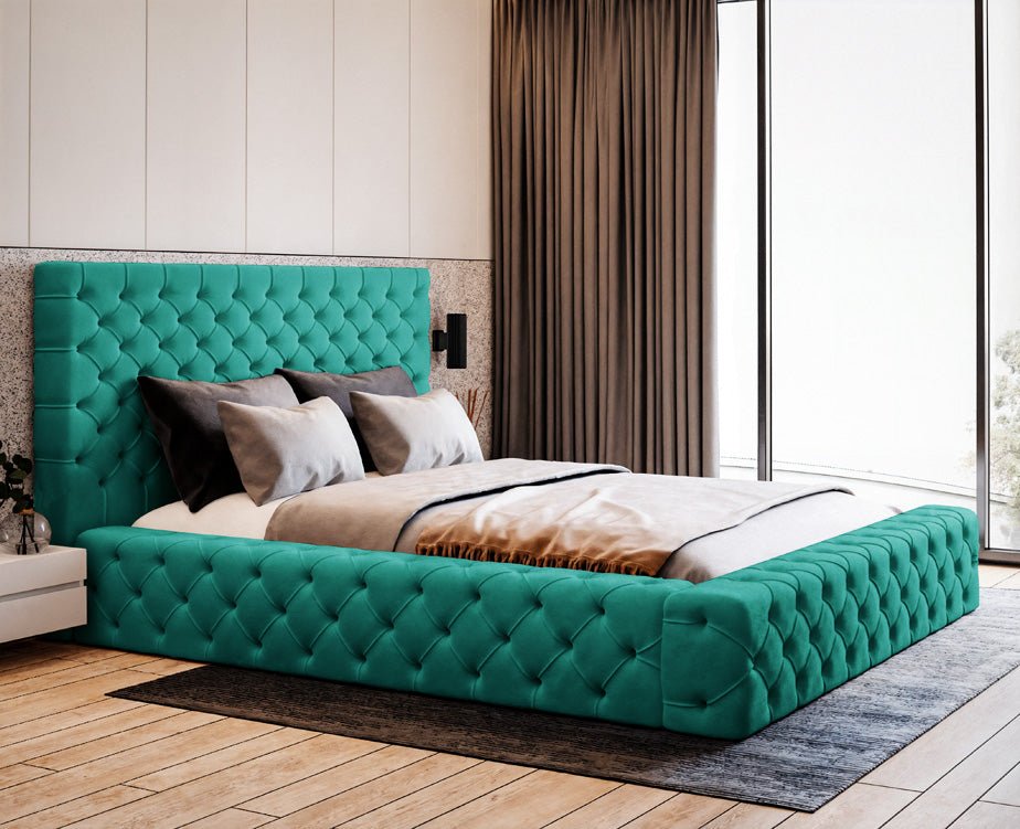 Designer Upholstered Bed Lana Velvet with Storage