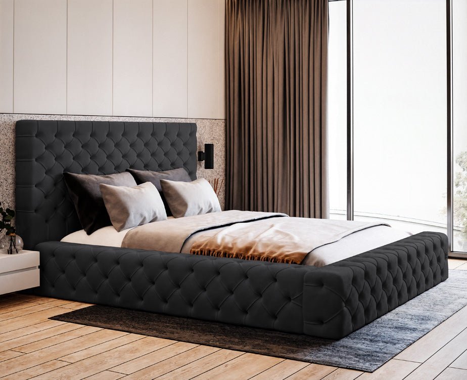 Designer Upholstered Bed Lana Velvet with Storage