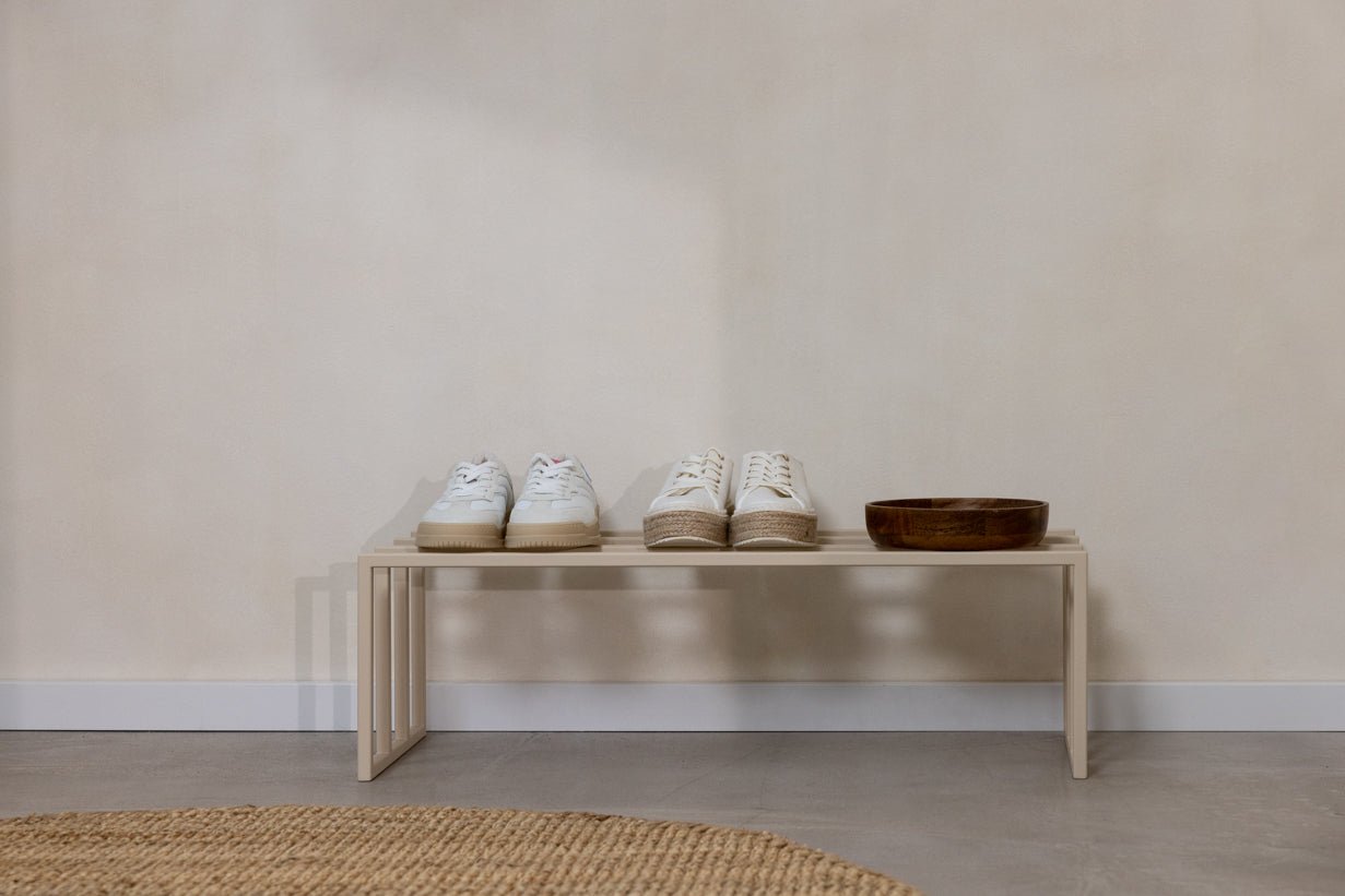 Étagère à chaussures Bovi – Design industriel en Noir, Cajou ou Blanc