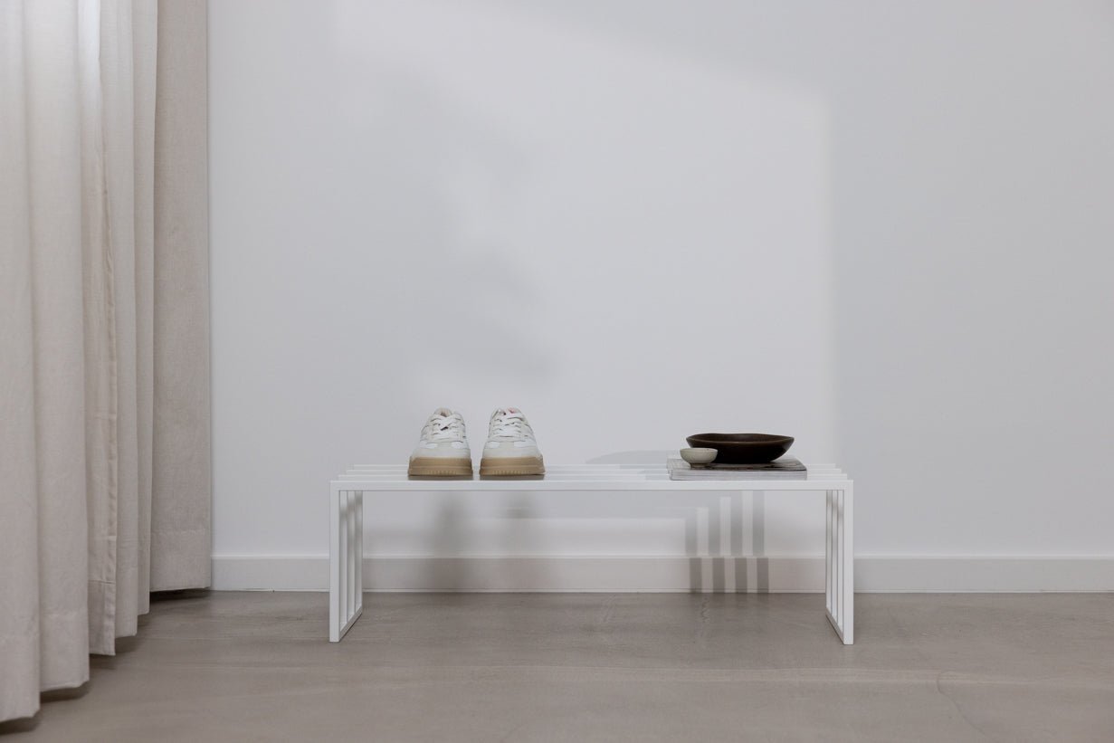 Étagère à chaussures Bovi – Design industriel en Noir, Cajou ou Blanc