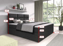 Lit boxspring Carito Bouclé avec USB et espace de rangement