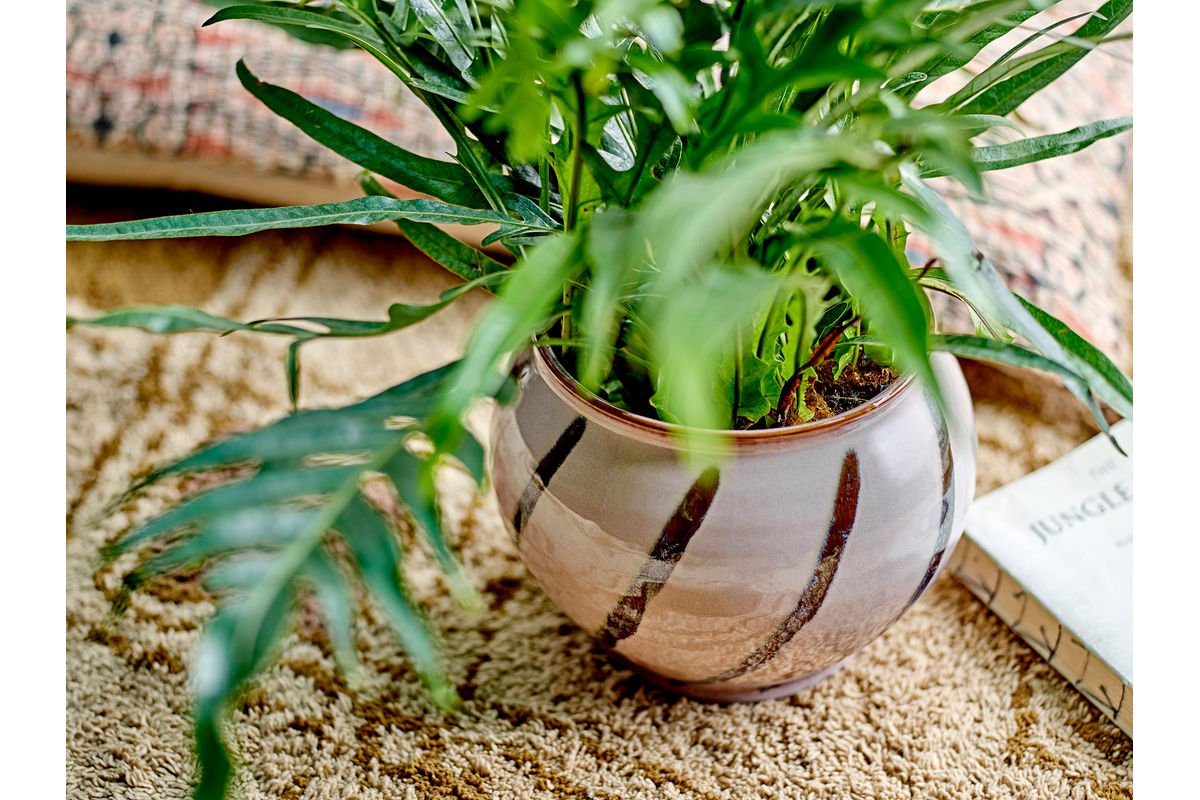 Pot de fleurs Rosystripe – grès émaillé