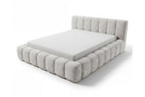 Designer Polsterbett Como in Cord mit Stauraum – Hellgrau
