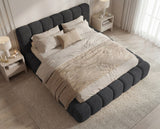 Designer Polsterbett Como in Cord mit Stauraum – Anthrazit