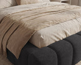 Designer Polsterbett Como in Cord mit Stauraum – Anthrazit