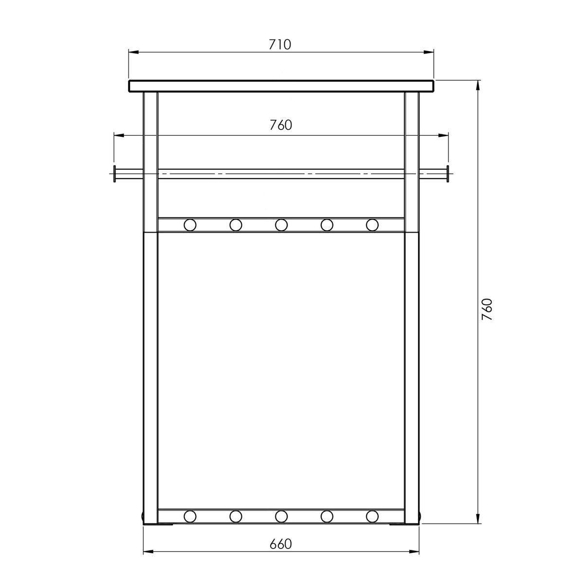Designer Wandgarderobe Bosco - Schwarz / Eiche