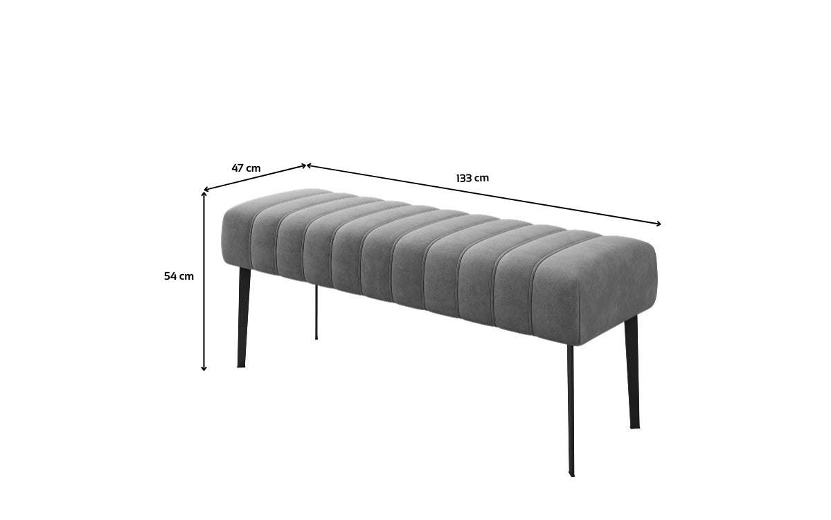 Ensemble de bancs Montero en velours déperlant avec pieds en métal