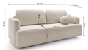 Canapé designer Celiné Bouclé avec fonction couchage et espace de rangement