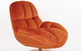 Designer Drehsessel Nando in Samt in Orange – Detail Sitzschale