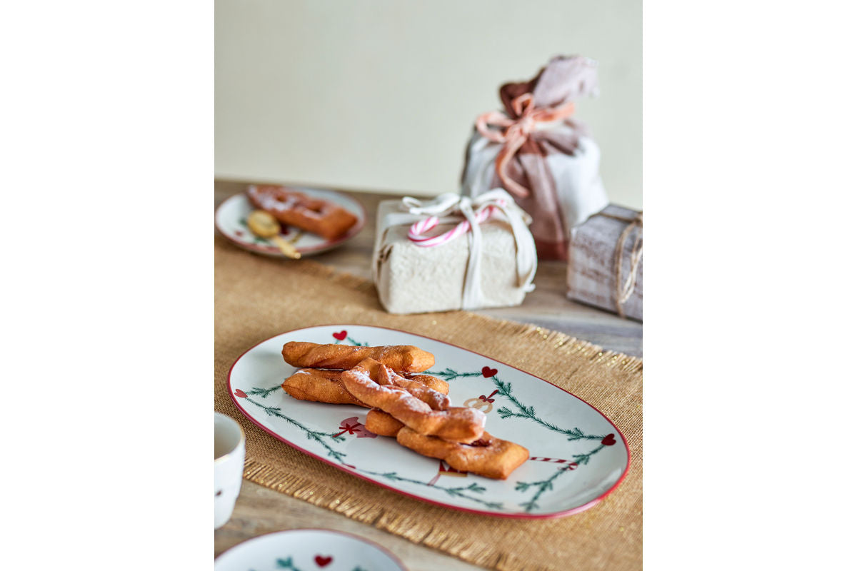 Plateau de service Sasha – Grès avec décor de Noël
