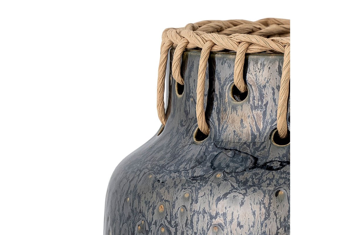 Vase « Stranger » - vase en céramique gris chiné avec détail