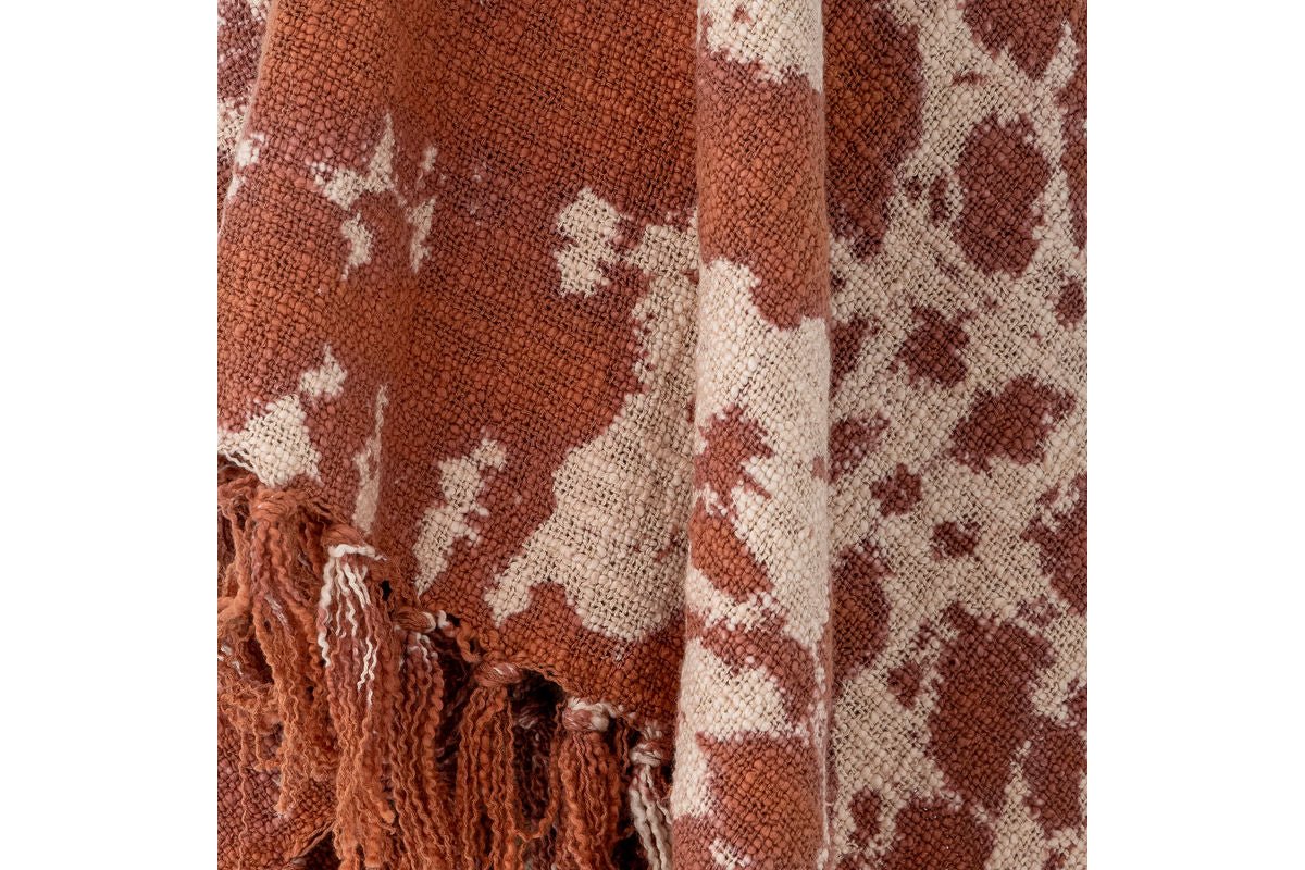 Plaid Marona – Motif batik en marron chaud