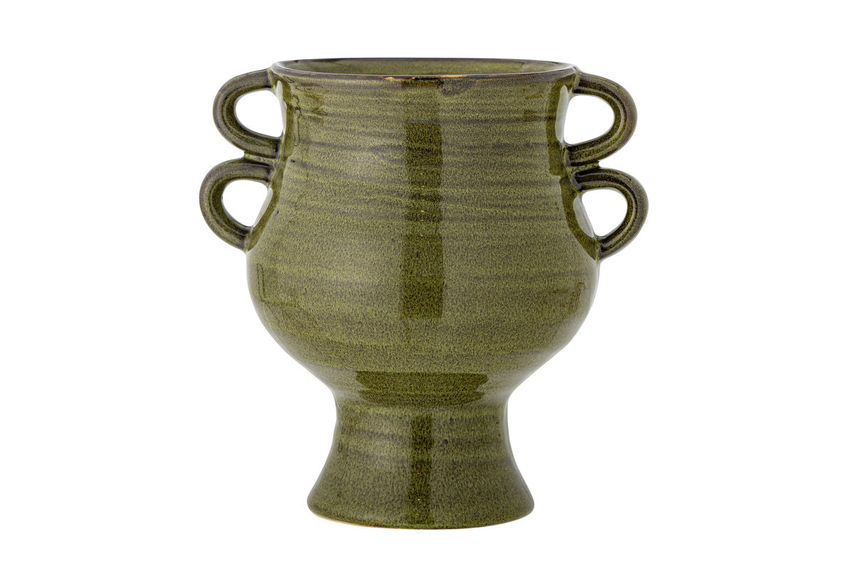 Blumentopf „Selari“ – Grünes Steingut