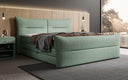 Boxspringbett Elea Leinen-Optik in Grün (Beverly 17) – Milieu seitlich