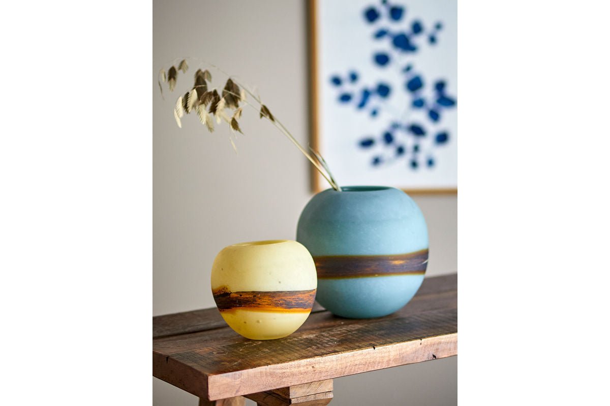 Vase « Feyra » – Verre bleu