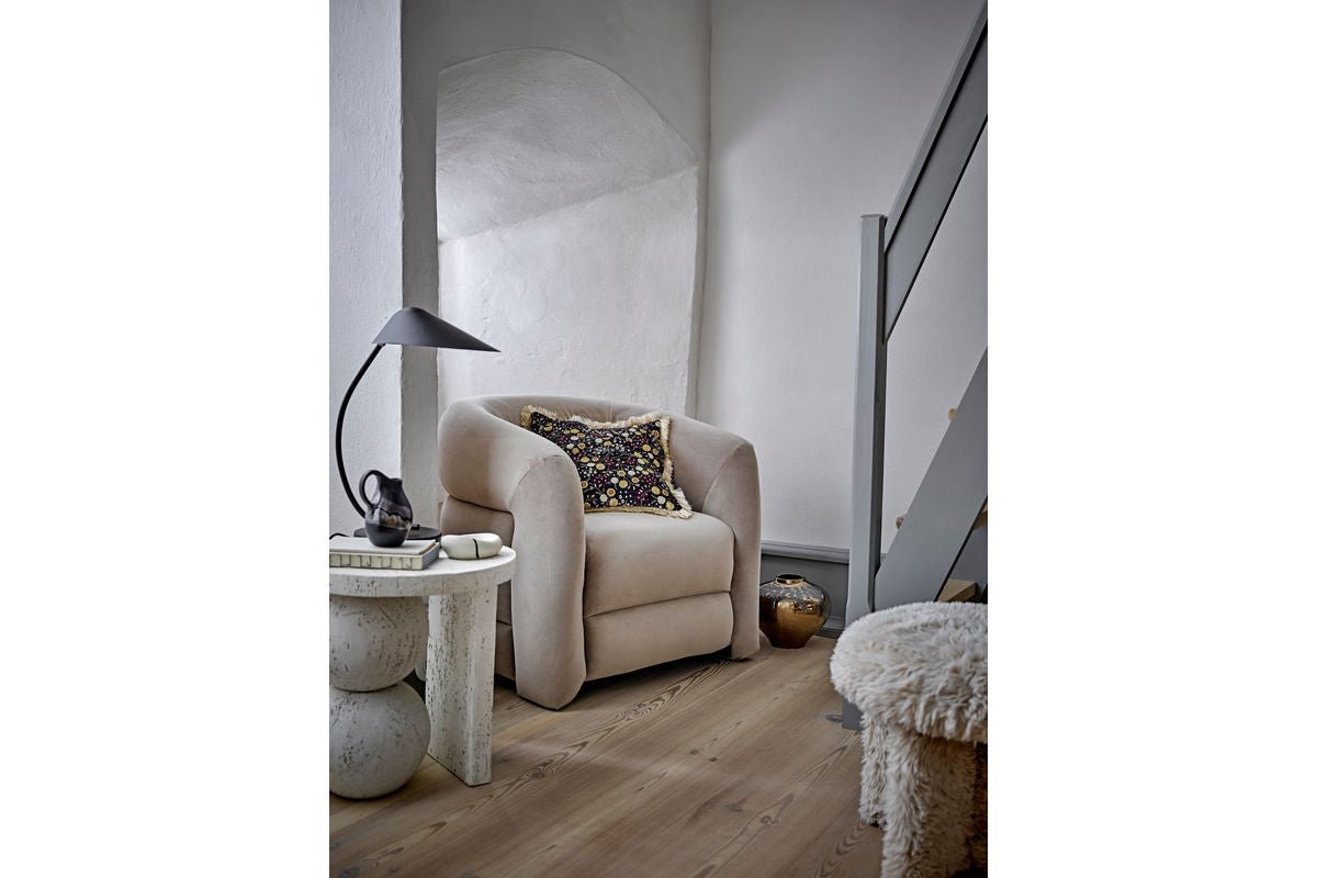Coussin décoratif Cara - en viscose de couleur Bleu