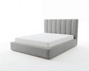 Designer Polsterbett Fano in Samt mit Stauraum – Grau