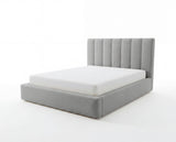 Designer Polsterbett Fano in Samt mit Stauraum – Grau