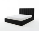 Designer Polsterbett Fano in Samt mit Stauraum – Schwarz